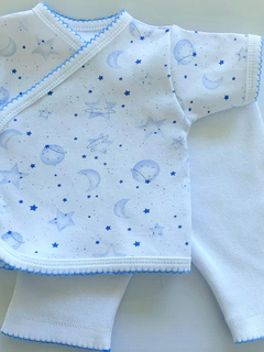 Conjunto de verano: batita mangas cortas y pantaloncito capri con picot - tienda online