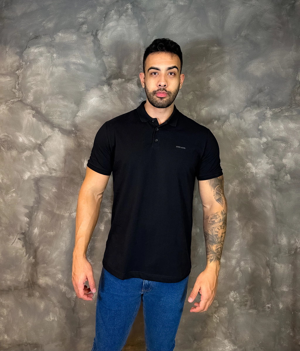 Polo New Simple Basic Black