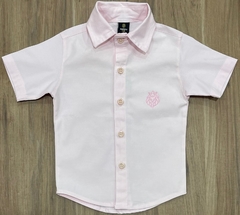 Camisa Social (manga curta) - Rosa Bebê - Carlo Store Kids