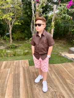 Camisa Social (manga curta) - Marrom - comprar online