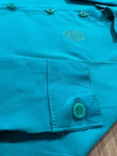Camisa Social Rodrigo - Turquesa - Carlo Store Kids