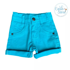 Bermuda Jeans Color - Azul Piscina