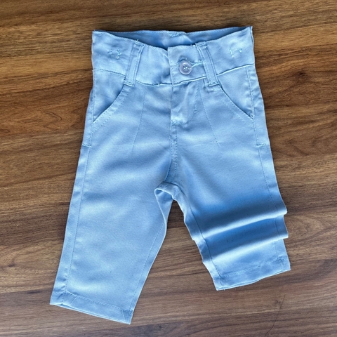 Calça Social Infantil de Linho Azul Bebê - Coleção Baby - comprar online