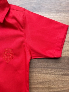 Camisa Social (manga curta) - Vermelha - Carlo Store Kids