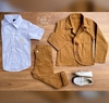 Conjunto Social Carlos Eduardo - (3 peças) Blazer Caramelo, Calça Caramelo, Camisa Branca - comprar online