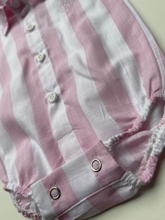 Body Social Linho Leo - Listras Rosa Bebê - comprar online