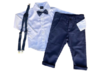 Conjunto Social Lucas (4 pçs) - Azul Naval com Branco