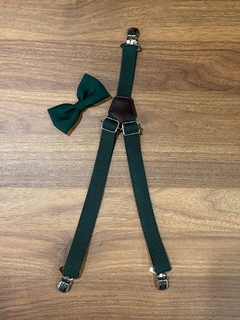 Suspensório e Gravata Infantil - Verde Militar (2 peças) - comprar online