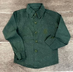 Camisa Social Linho Botonê - Verde Militar na internet