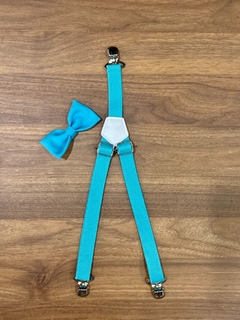 Suspensório e Gravata Infantil - Azul Turquesa (2 peças) - comprar online