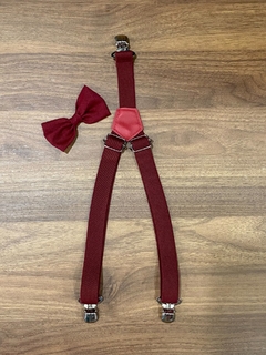 Suspensório e Gravata Infantil - Marsala/Vinho (2 peças) - comprar online