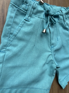Bermuda Alfaiataria Linho - Azul Turquesa