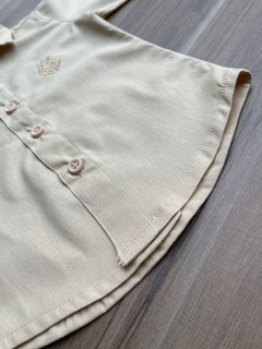 Camisa Social (manga curta) - Bege Egípcio - Carlo Store Kids