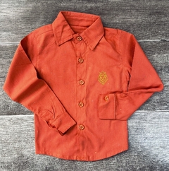 Camisa Social Linho Botonê - Laranja Tille na internet