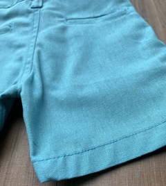 Bermuda Alfaiataria Linho - Azul Turquesa - Carlo Store Kids