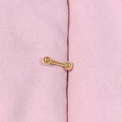 Piercing Tragus Haste 6mm Bolinha Rosquiável-Semi Jóia Banhada a Ouro 18k