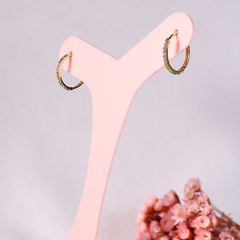 Brinco Argola Cravejado com Mini Zircônias Coloridas em Ouro 18k - comprar online