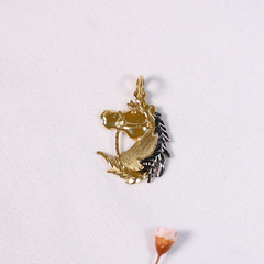 Pingente Cavalo em Ouro Amarelo e Branco Ouro 18k