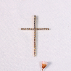 Pingente Cruz com Micro Zircônia em Ouro 18k