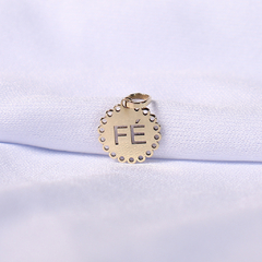 Pingente Mini Medalha Fé em Ouro 18k - comprar online