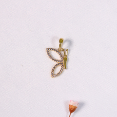 Pingente Borboleta com Zircônias Cristal em Ouro 18k