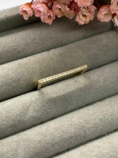 Anel Quadrado Zirconias Semi Jóia - comprar online