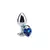 Plug com base de coração - G (pedra azul)