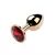 Plug dourado com pedra redonda - M (vermelho)