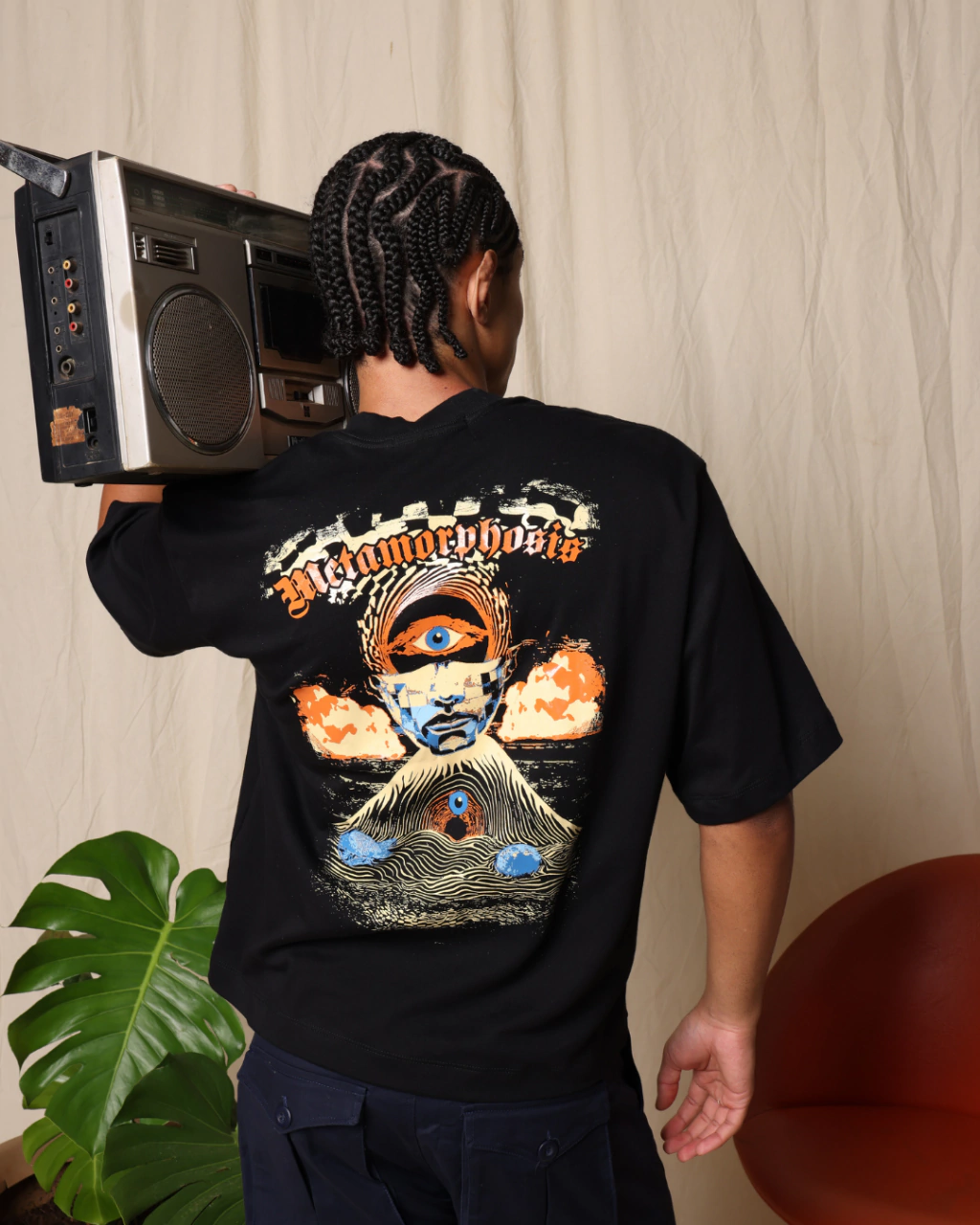 CAMISETA BOXY META PRETO