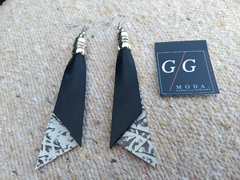 Aros CUERO combinados en negro, gris y blanco