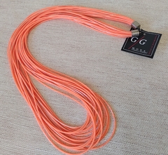 Collar Multicordones de PVC naranja sublimado en plata