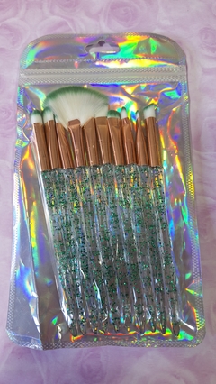 set de brochas Glitter, ideal para ojos y difuminar. x10u.