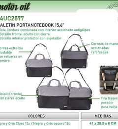 MALETIN PORTAFOLIO PORTANOTEBOOK MOTOR OIL COD. 34UC2577