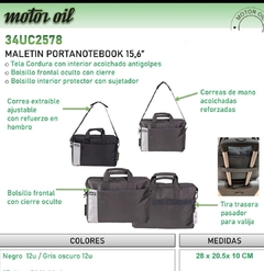 MALETIN PORTAFOLIO PORTANOTEBOOK MOTOR OIL COD. 34UC2578