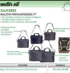 MALETIN PORTAFOLIO PORTANOTEBOOK MOTOR OIL COD. 34UC2583