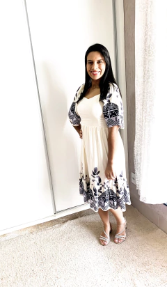 Vestido Milena - Floral Preto - comprar online