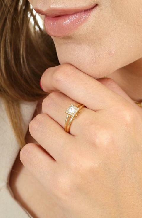 SOLITÁRIO DE ARO DUPLO