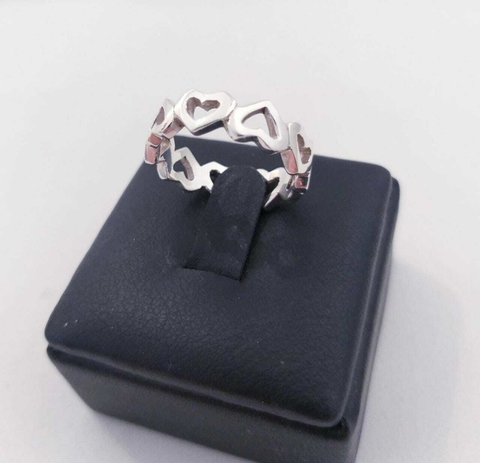 ANEL PRATA ELOS CORAÇÃO PRATA 925