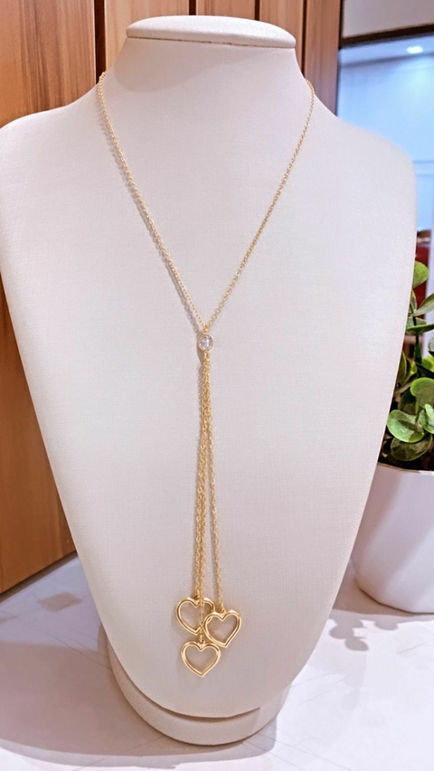 Gravatinha Franja Três corações