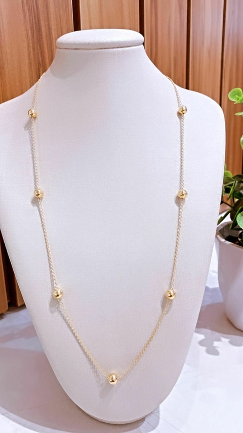 Colar Longo Bolas
