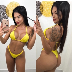 Biquíni fio dental de marquinha Amarelo