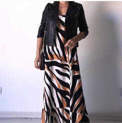 Vestido largo print camel - tienda online