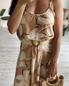 Imagen de Vestido Siena estampado hojas en tostado