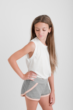 Short MALIBÚ Gris con Rosa - comprar online