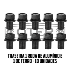 PORCA CENTRALIZADORA - DAF - CG85 - XF105 - TRASEIRA - RODAS: 1 DE ALUMÍNIO E 1 DE FERRO - CHAVE 32 - 10 UNIDADES