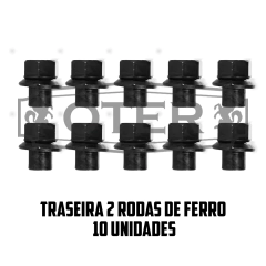 PORCA CENTRALIZADORA - DAF - CG85 - XF105 - TRASEIRA - 2 RODAS DE FERRO - CHAVE 32 - 10 UNIDADES