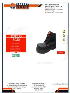 BOTA DE SEGURIDAD MODELO 8020 MARCA STREET - Safety Spot