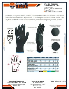 GUANTE CON PALMA DE POLIURETANO - Safety Spot