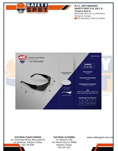 LENTES DE SEGURIDAD MARCA MR en internet