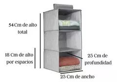 Organizador Vertical Colgante De Ropa O Calzado 3 Estantes - comprar online